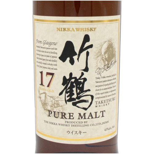 니카 타케츠루 17년 퓨어몰트 43% 700ml<br><small>ニッカ 竹鶴 17年 ピュアモルト 43% 700ml</small>