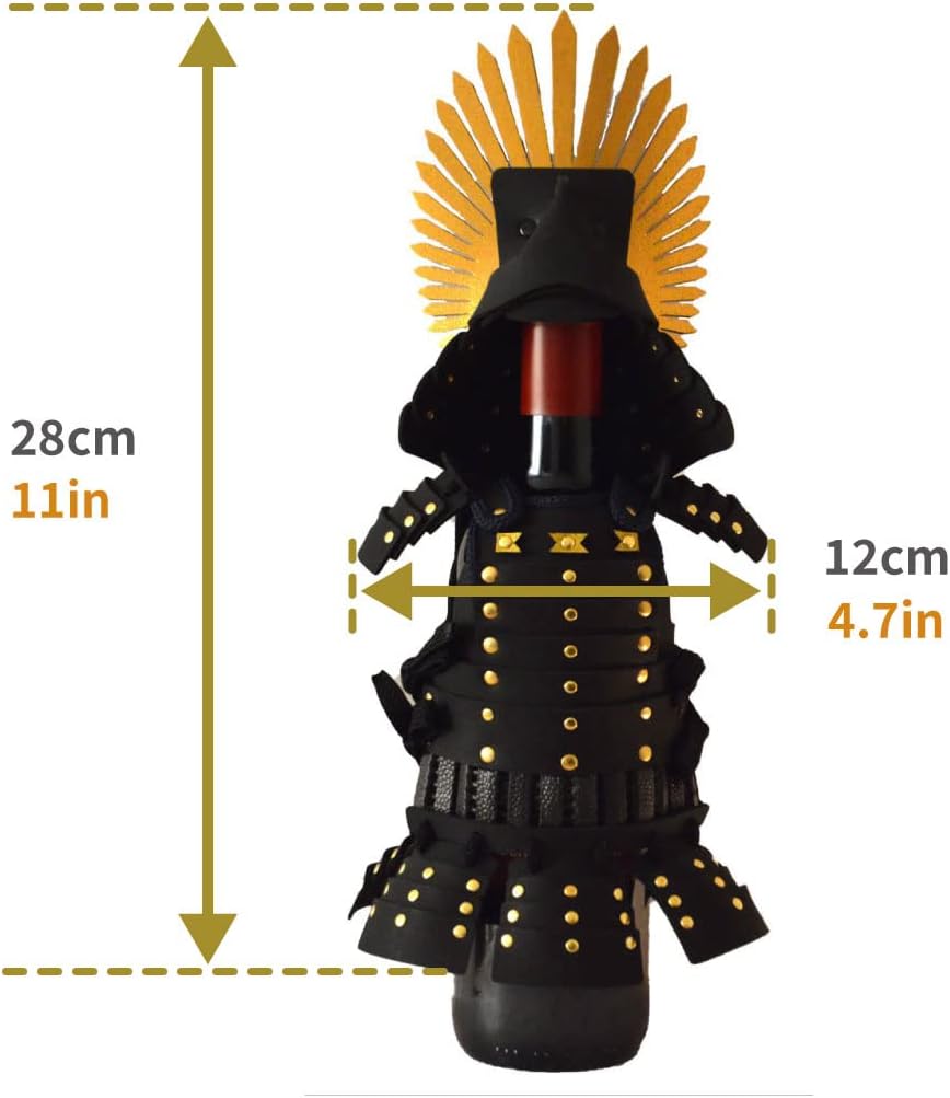 보틀에 입는 갑옷, 검은 도요토미 히데요시 일본제 700~900ml 병용 선물, 위스키, 소주, 와인 <br><small>ボトルに着せる鎧 黒 豊臣秀吉 日本製 700~900mlボトル用 ギフト、ウイスキー、焼酎、ワイン</small>